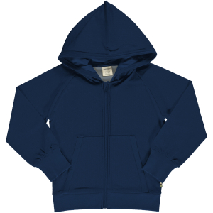 maxomorra einfarbige Kapuzenjacke GOTS Cardigan Hood NAVY