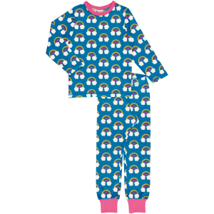 maxomorra nachhaltiger Schlafanzug mit GOTS Zertifikat Pyjama RAINBOW