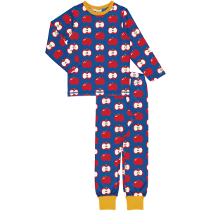maxomorra Kinder Schlafanzug mit GOTS Zertifikat Pyjama APPLE