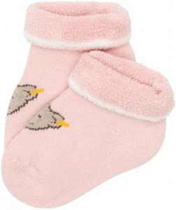 Steiff Vollfrottee Baby Socken mit Bär in rosa Gr. 74/80