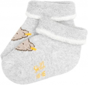 Steiff Vollfrottee Baby Socken mit Bär 20606 Grau Gr. 74/80