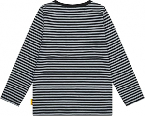 Steiff Langarmshirt mit Quietsche Bär Navy-Grau geringelt