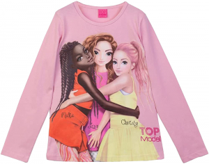 Top Model Langarmshirt mit Malia, Lexy und Christy 75031 in rosa