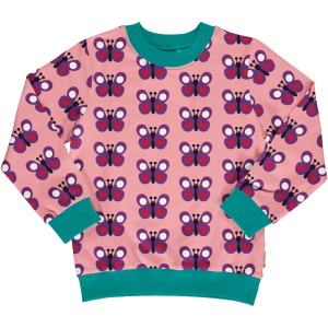 Maxomorra Mädchen Sweat Pullover mit Schmetterlingen Sweater Garden Butterfly