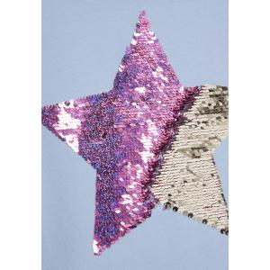 name it Langarmshirt mit Wende Wechsel Wisch Stern nkfTILASTAR hellblau