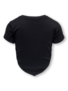 ONLY Kids schmales Ripp Kurzarmshirt KogTrina in schwarz