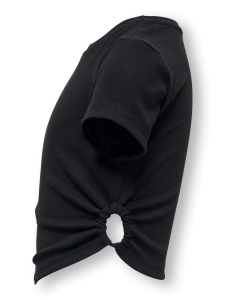 ONLY Kids schmales Ripp Kurzarmshirt KogTrina in schwarz