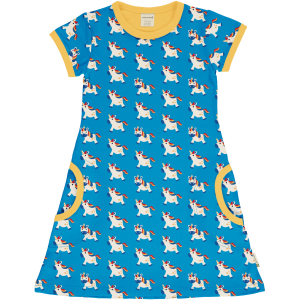 maxomorra Kurzarm Kleid mit vielen Einhörnern Dress Tales UNICORN