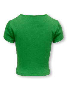 ONLY Kids schmales Ripp Kurzarmshirt KogTrina in grün