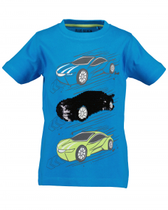 Blue Seven Kurzarm Shirt mit Wechsel Motiv Auto in blau