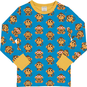 maxomorra Langarmshirt mit Affen Top LS Party Monkey Gr. 110/116