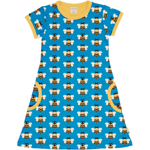 maxomorra Kurzarm Kleid mit vielen Bienen Dress Picnic Bee