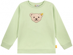 Steiff Sweatshirt mit Quietsche Bär einfarbig Pastell Grün 5042