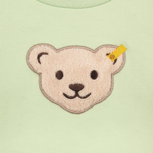 Steiff Sweatshirt mit Quietsche Bär einfarbig Pastell Grün 5042