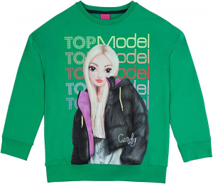 Top Model Sweatshirt mit Candy in grün 75074