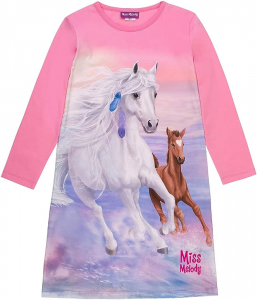 Miss Melody Langarm Mädchen Nachthemd mit zwei Pferden Schlafkleid 98872