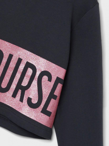 name it Mädchen Kapuzen Sweatshirt Cropped (=Kurz) nkfLEONIE India ink