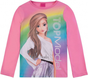 Top Model Regenbogen Langarmshirt mit Hayden 75066