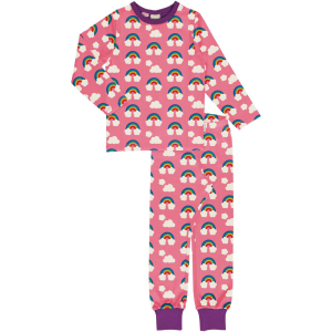 maxomorra Mädchen Schlafanzug Regenbogen Pyjama RAINBOW in rosa