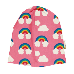 maxomorra Beanie Mütze Regenbogen HAT Sweat RAINBOW in rosa