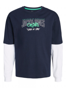 Jack&Jones Jungen Langarmshirt jorTRIBECA in dunkelblau Gr. 140