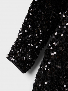 name it glamouröses Pailletten Kleid One Shoulder nlfGLAM Black