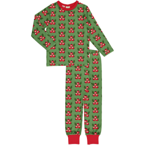 maxomorra Kinder Schlafanzug GOTS Pyjama mit Misteln Holly