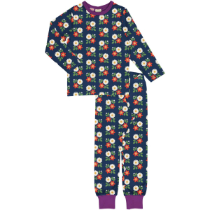 maxomorra Mädchen Schlafanzug Blumen Pyjama FLOWER