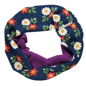 maxomorra Schlauch Loop Schal mit Blumen Scarf Tube Sweat FLOWER B-Ware Gr. 56/58