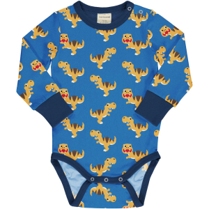 maxomorra Baby Langarm Body mit Dinosaurier Body DINO Gr. 74/80