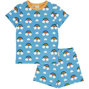 maxomorra kurzer Sommer Schlafanzug mit Regenbögen Pyjama Rainbow Short