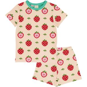 maxomorra kurzer Schlafanzug mit Erdbeeren Pyjama Set Short Strawberry