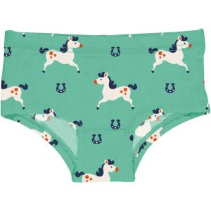 maxomorra Mädchen Unterhose Pferde Briefs Hipster HORSE grün