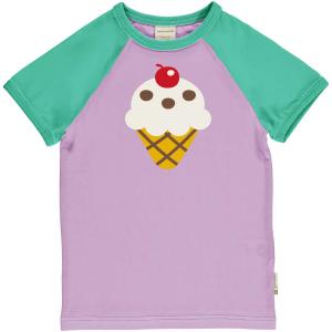 maxomorra Kurzarm Shirt mit Eistüte Top ICE CREAM Raglan