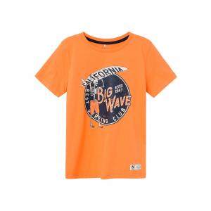 name it Sommer T- Shirt kurzarm mit Skelett nkmZASIMON orange