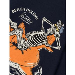 name it Sommer T- Shirt kurzarm mit Skelett nkmFEUNE dark sapphire