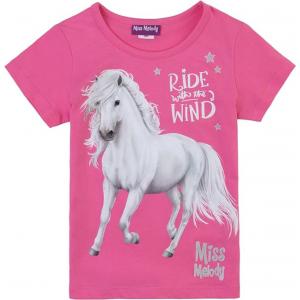 Miss Melody T-Shirt Kurzarm mit Pferd Ride with the wind 76001 in pink