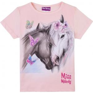 Miss Melody T-Shirt Kurzarm mit zwei Pferden 76004 in rosa