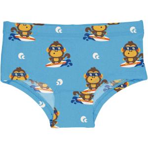 maxomorra Mädchen Unterhose Affen Monkey Briefs Hipster in hellblau