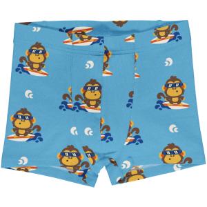 Maxomorra Jungen Unterhose AffeBoxer Shorts Monkey in hellblau