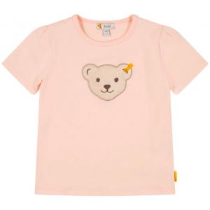 Steiff Mädchen Kurzarm T-Shirt mit Quietsche Bär 3225 Seashell Pink