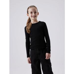 name it Mädchen Langarmshirt leicht gerippt nkfNAKAL in schwarz