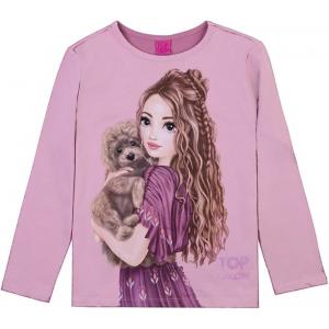 Top Model Langarmshirt mit Hayden und Hündchen in rosa 75031