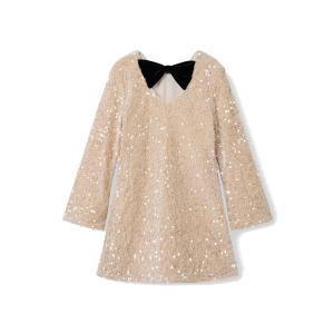 name it glitzerndes Pailletten Kleid nkfRUSITTA in beige